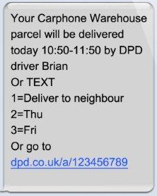 1 Hour Delivery Slot Dpd