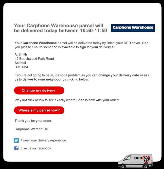 What time of the day do deliveries - Carphone Help and Support